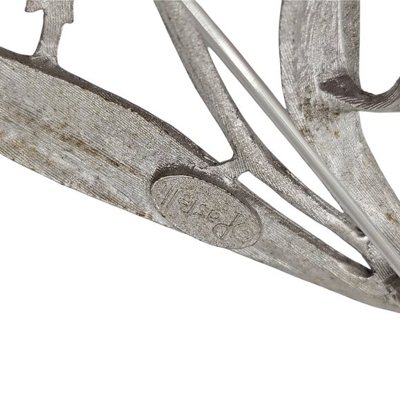 2PC Brooch SilverTone Spring Tulip Lily Floral Lapel Pin Brooch Lot Stmt Elegant - Picture 4 of 16